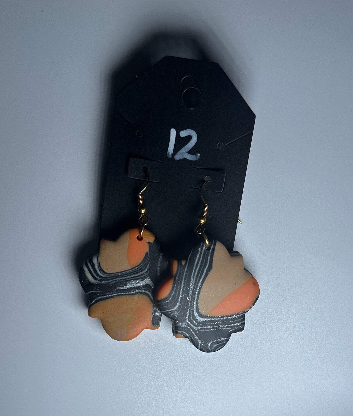 Molten Marble – Abstract Clay Drop Handmade Earrings