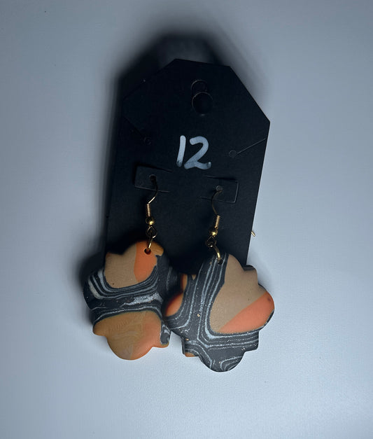 Molten Marble – Abstract Clay Drop Handmade Earrings
