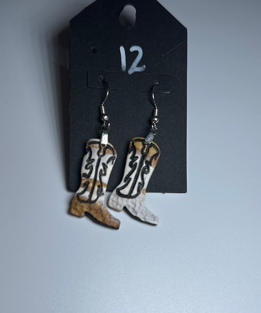 LBN “Country Kicks” Western Boot-Handmade Clay Earrings