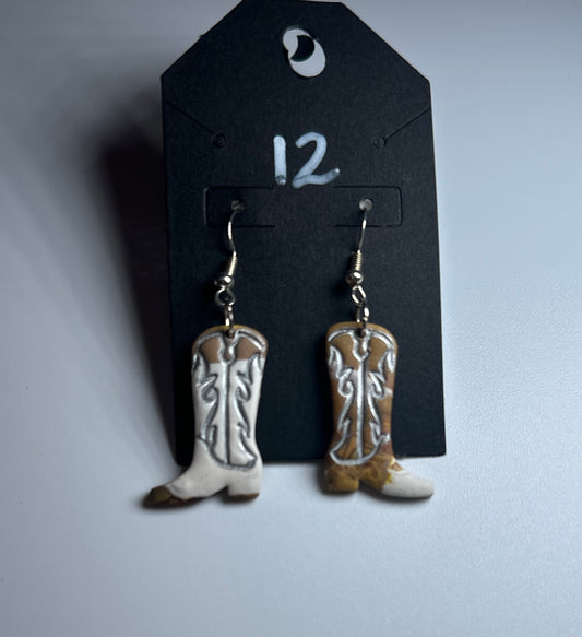 Rodeo Roots – Western Clay Boot Earrings