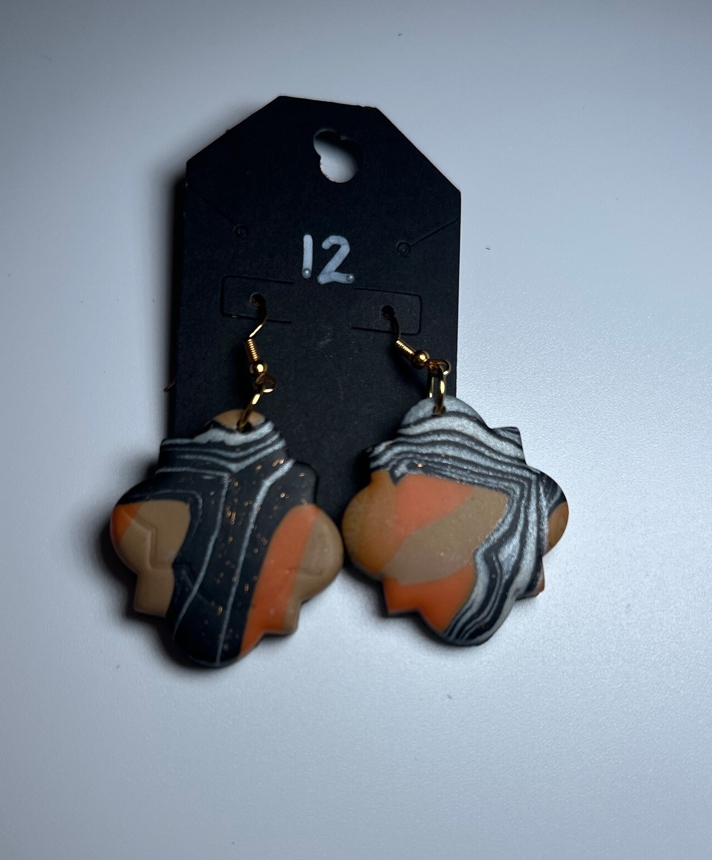 Molten Marble – Abstract Clay Drop Handmade Earrings