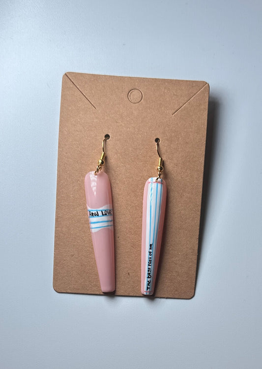 Love Notes 2-Handmade Press-On Nail Earrings