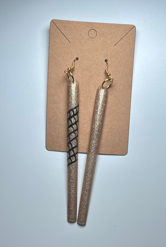 Glam Net-HandmadePress-On Nail Earrings