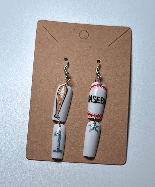 Play Ball - Handmade Baseball-Inspired Nail Earrings