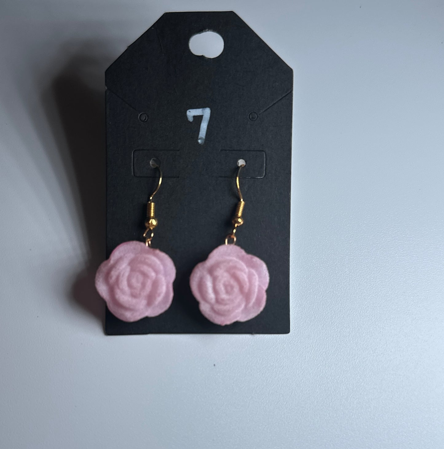 LBN “Soft Bloom” Light Pink Rose Earrings