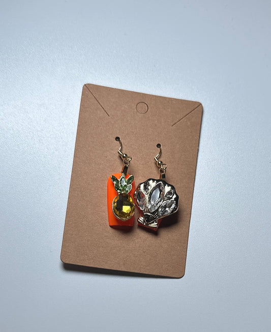 Tropic Sparkle-Handmade Press-On Nail Earrings