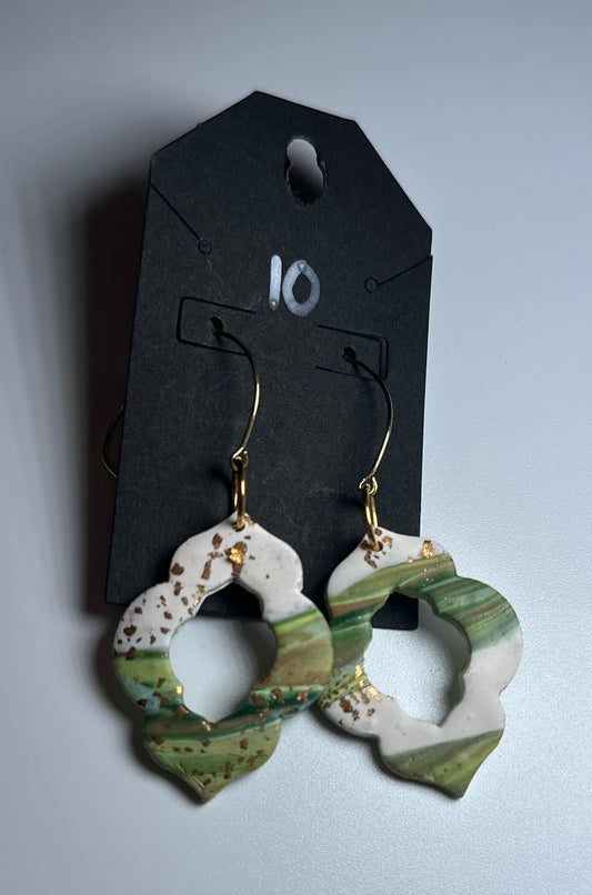 LBN “Garden Grace” Moroccan Cutout Earrings-Handmade Clay
