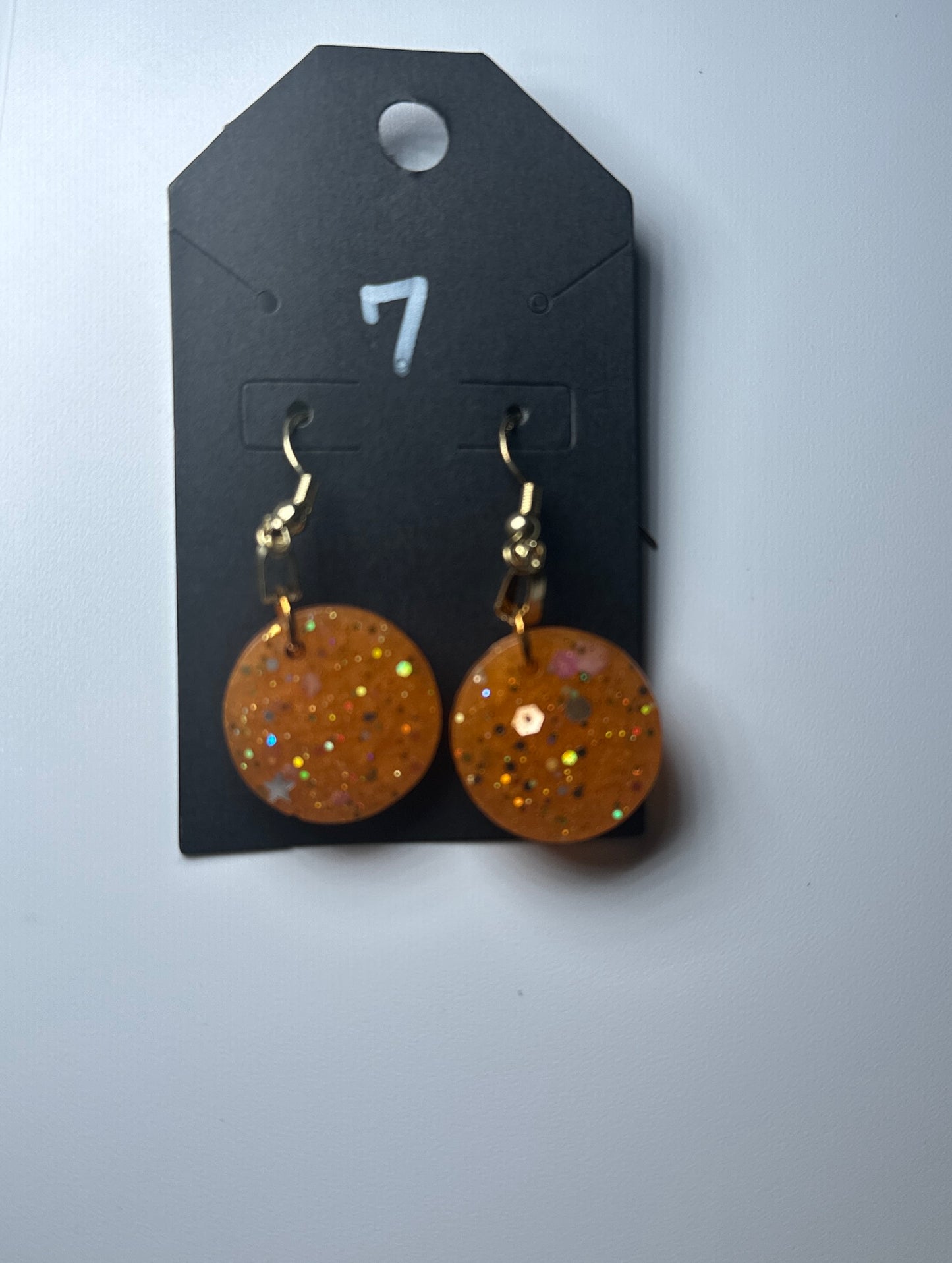 Tangerine Resin Dream Glitter Drop-Handmade Earrings
