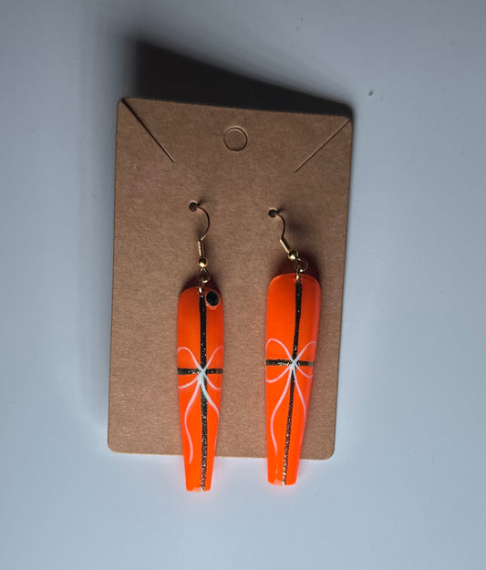 Tangerine Gift-Handmade Press-On Nail Earrings