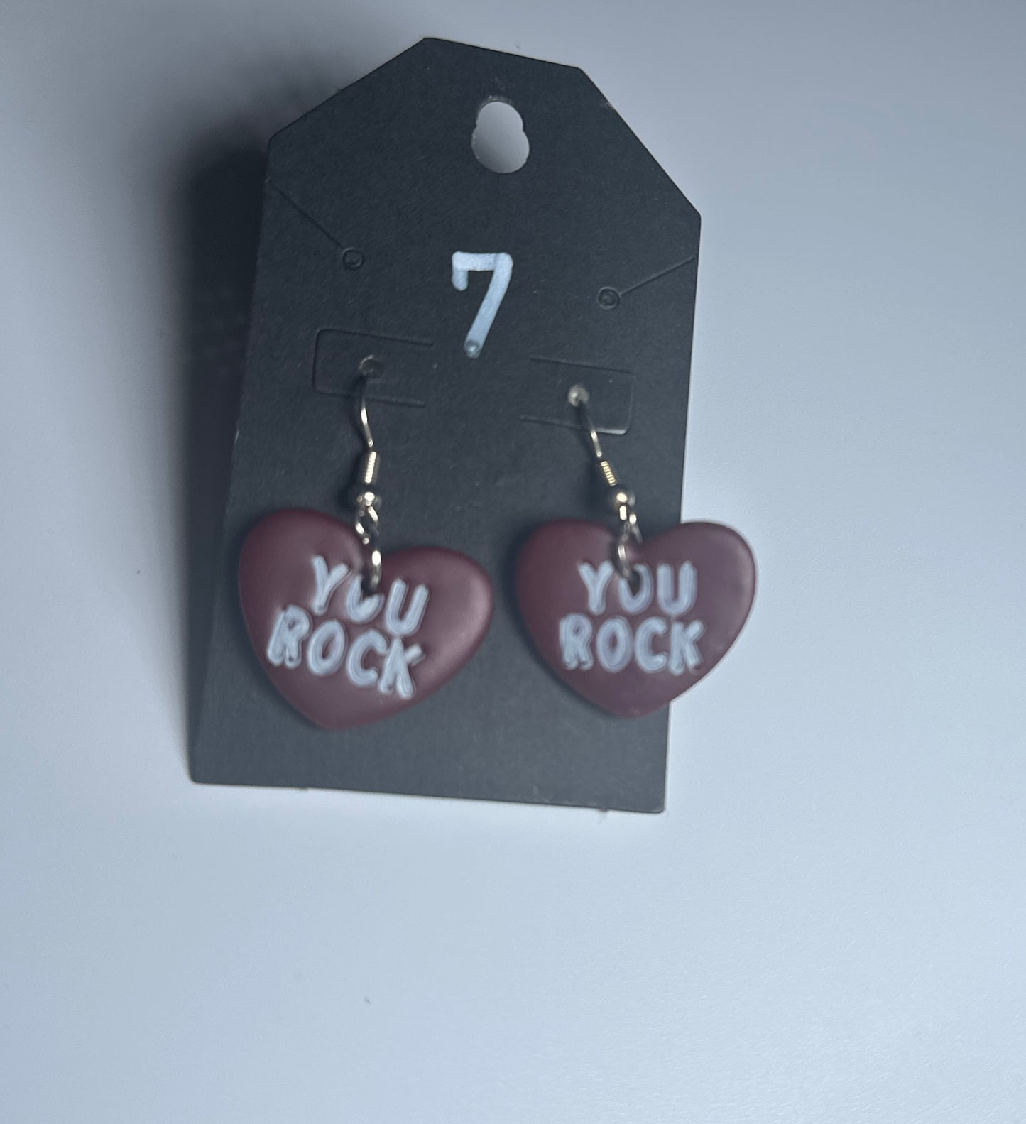 “You Rock” Candy Heart-Handmade Clay Earrings