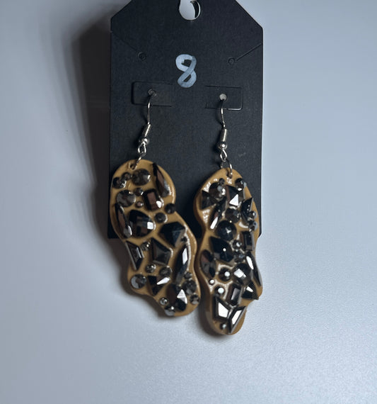 LBN “Crushed Luxe” Abstract Gemstone Earrings -Handmade Resin