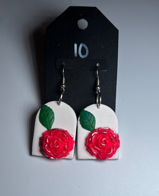 Rosé All Clay – Handmade Rose Arch Earrings