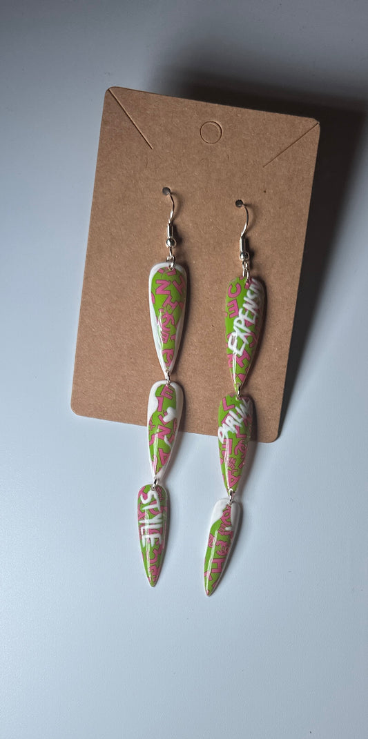 Graffiti Queen-Handmade Press-On Nail Earrings
