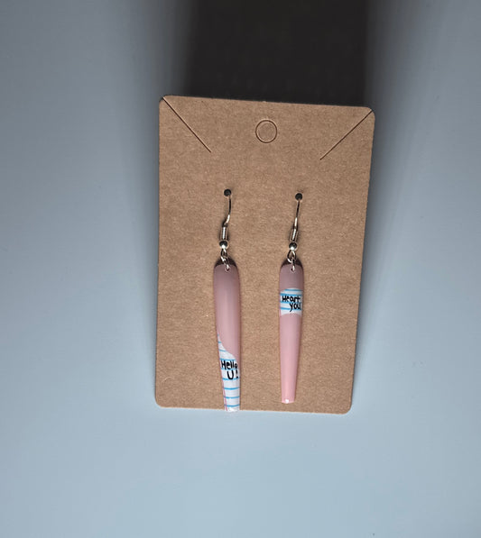 Notebook Notes-Handmade Press-On Nail Earrings