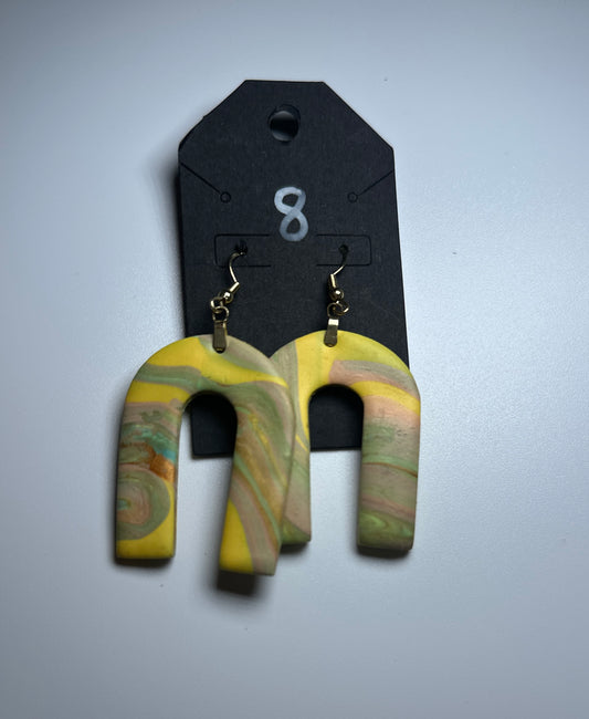 Sunset Arch – Pastel Clay Rainbow Earrings