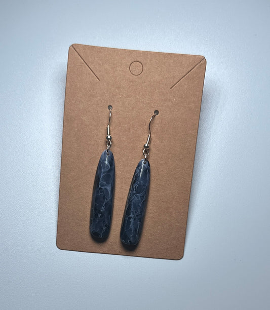 Midnight Marble Handmade Press-On Nail Earrings