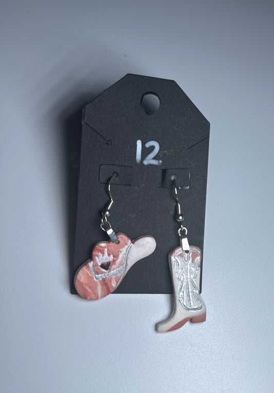 Cowgirl Love Light Handmade Clay Earrings