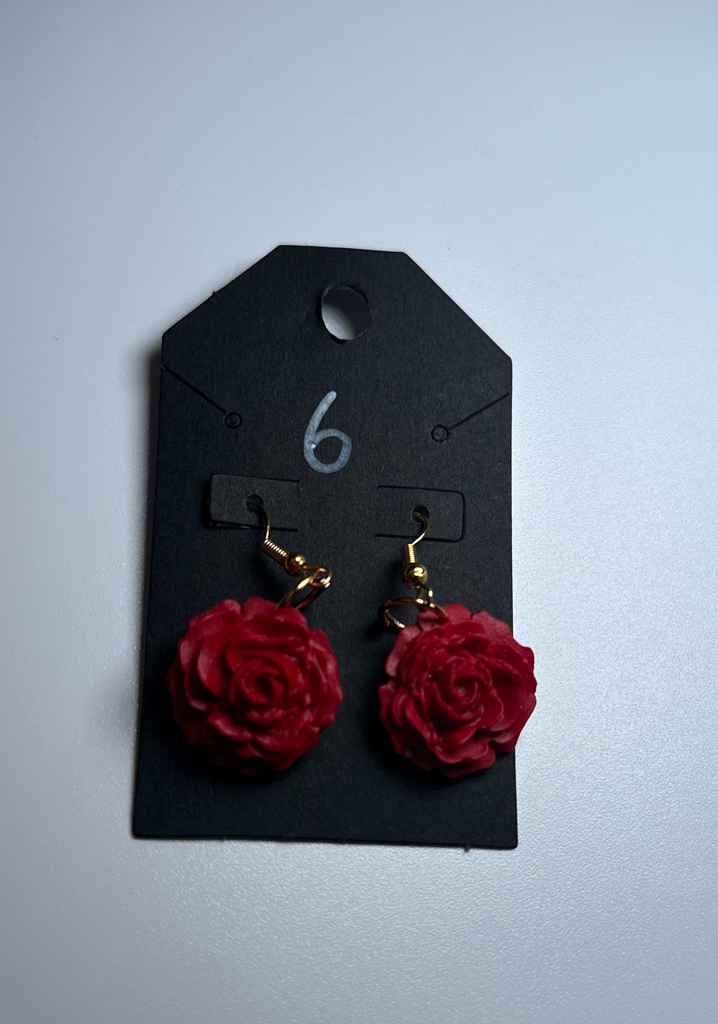 Rosalee Red Statement Earrings-Handmade Clay