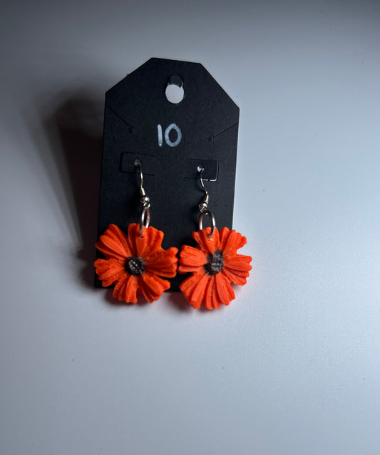 Marigold Energy – Bright Orange Flower Earrings