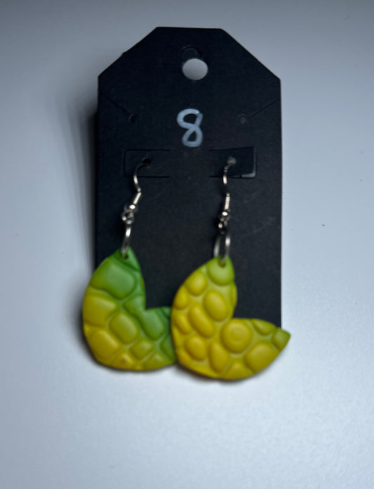 Citrus Scales – Textured Abstract Clay Earrings
