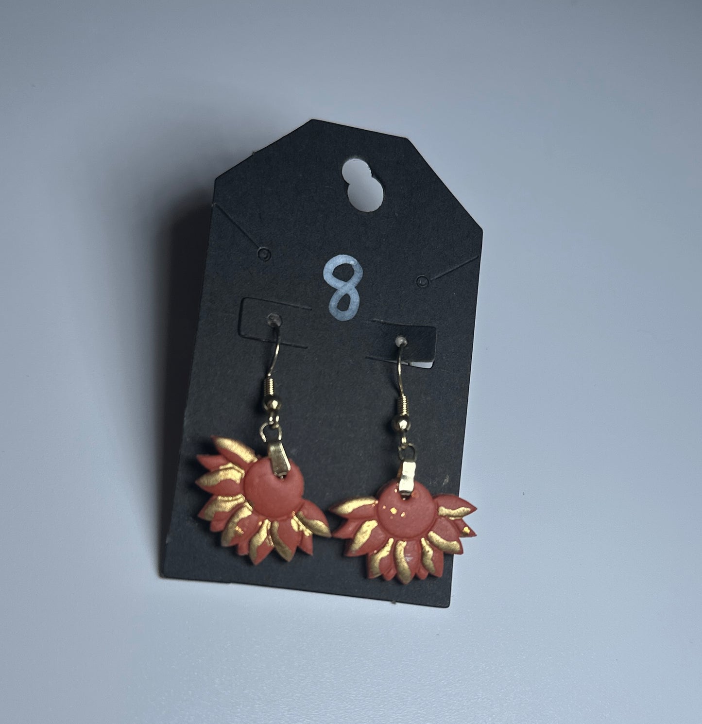 LBN “Golden Glow” Sunburst Clay Earrings-Handmade