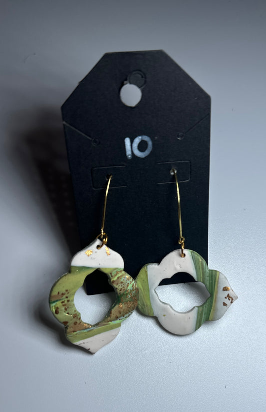 Garden Mosaic – Green Clay Statement Earrings