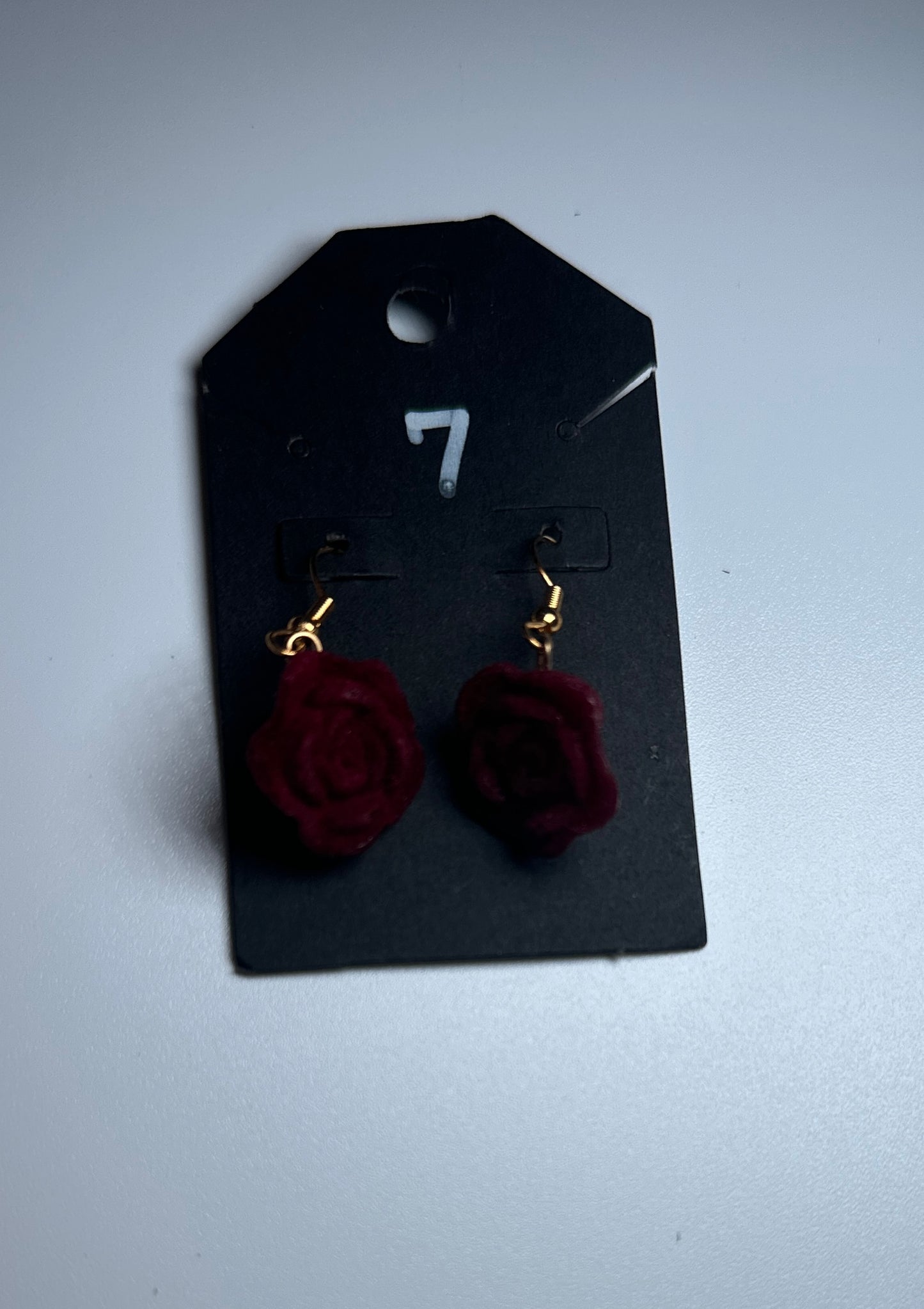 Midnight Rose – Burgundy Clay Rose Earrings