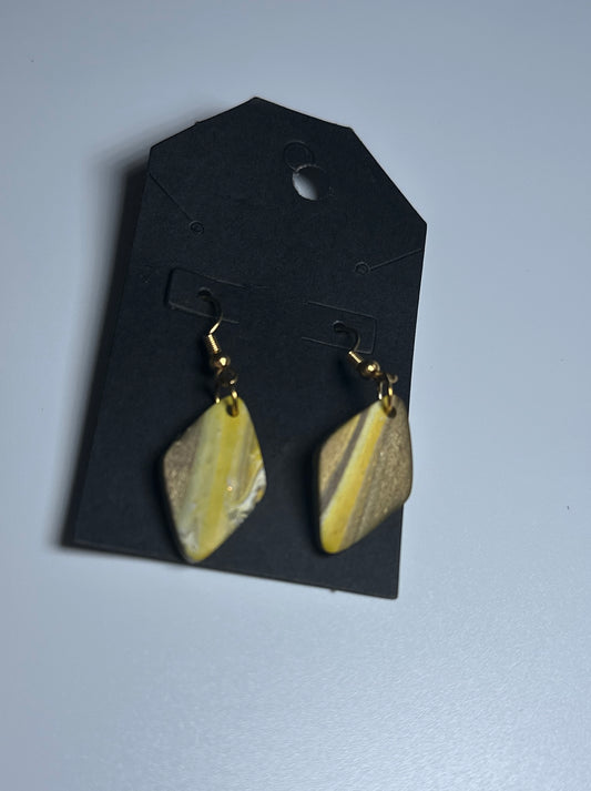 LBN Golden Hour Diamond Handmade Clay Earrings – Marbled Clay Edition