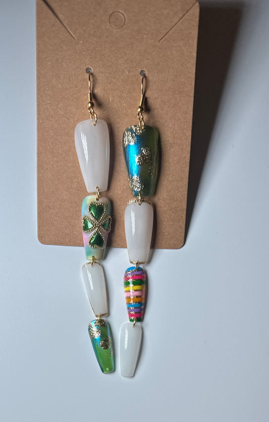 Lucky Layers-Handmade Press-On Nail Earrings