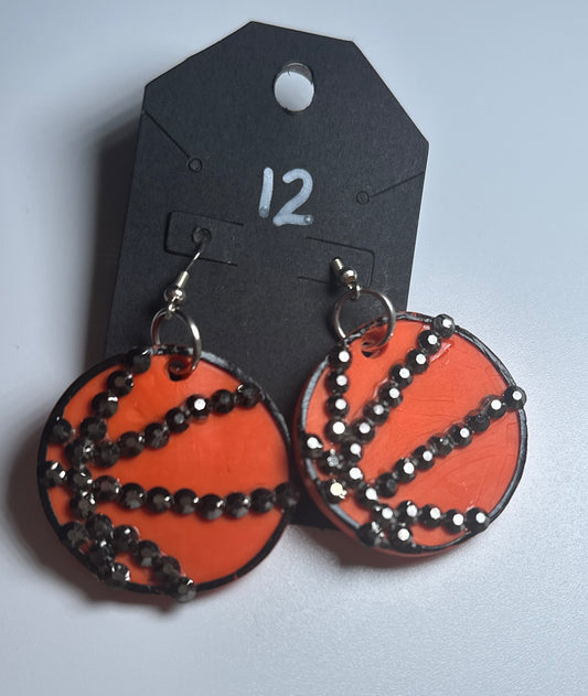 LBN “Bling Ballin’” Basketball Statement Earrings-Handmade Clay