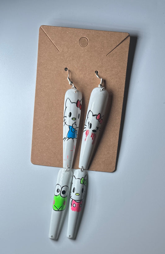 Hello? Not So Sweet-Handmade Press-On Nail Earrings