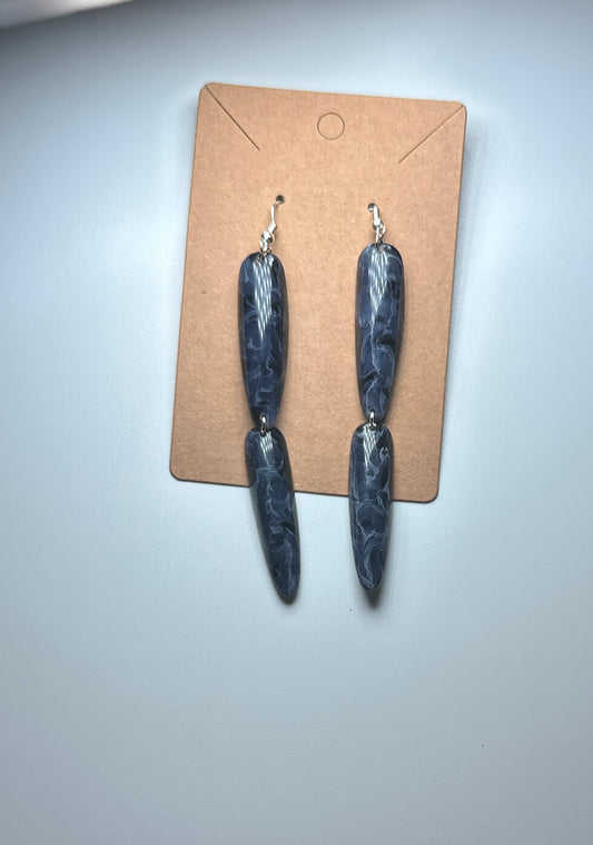 Storm Marble” Press-On Nail Earrings