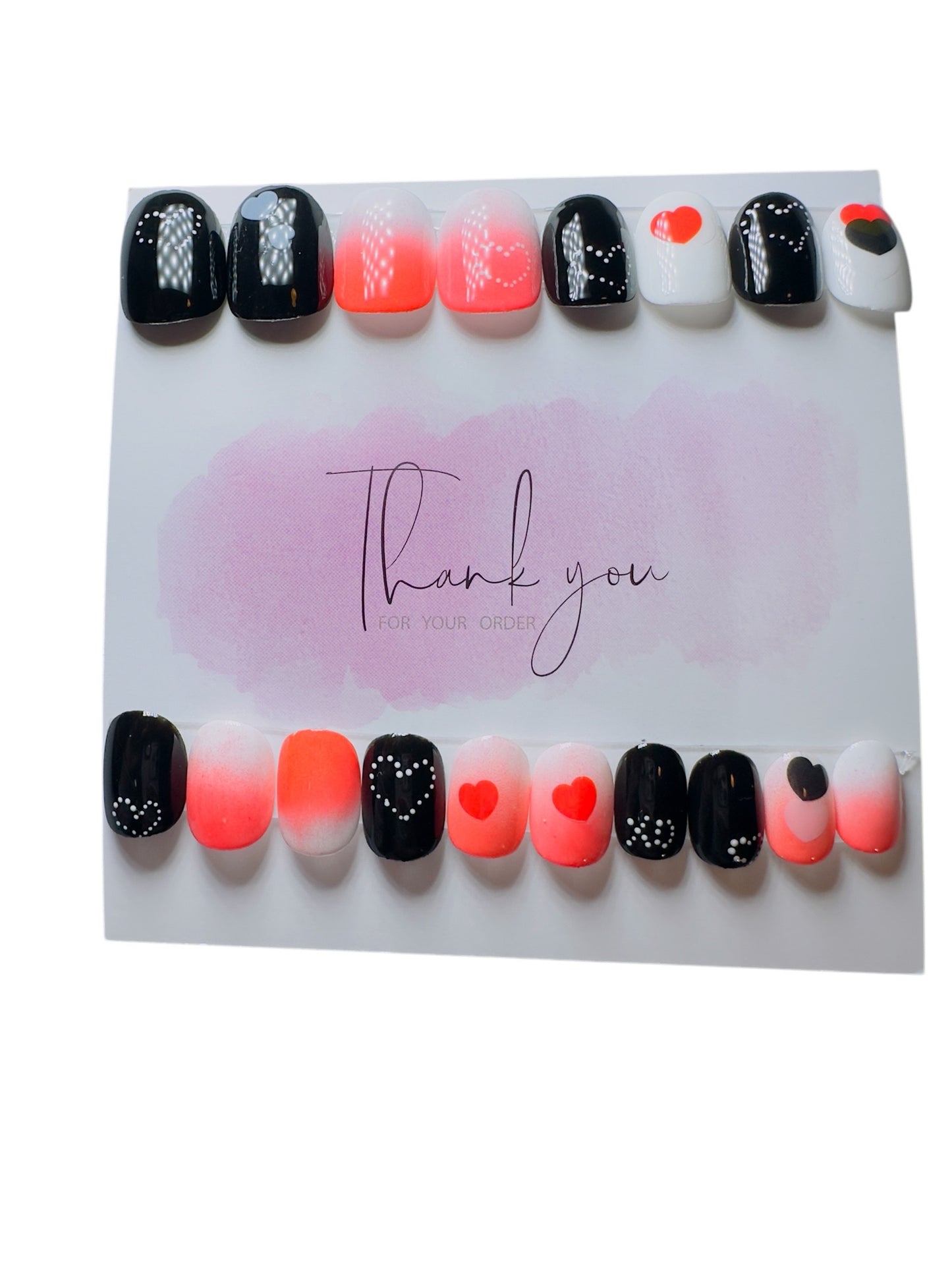 Dot Hearts Press- On Nails - Kids Size (0-9)