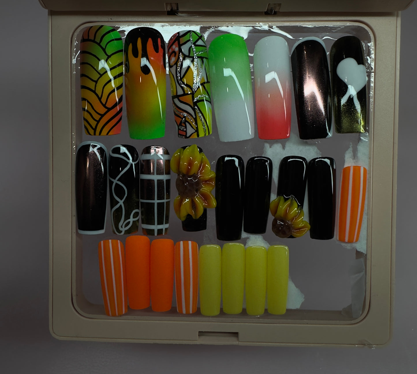 Autumn Bloom Hand-Painted Press-On Nail Set (0-11)