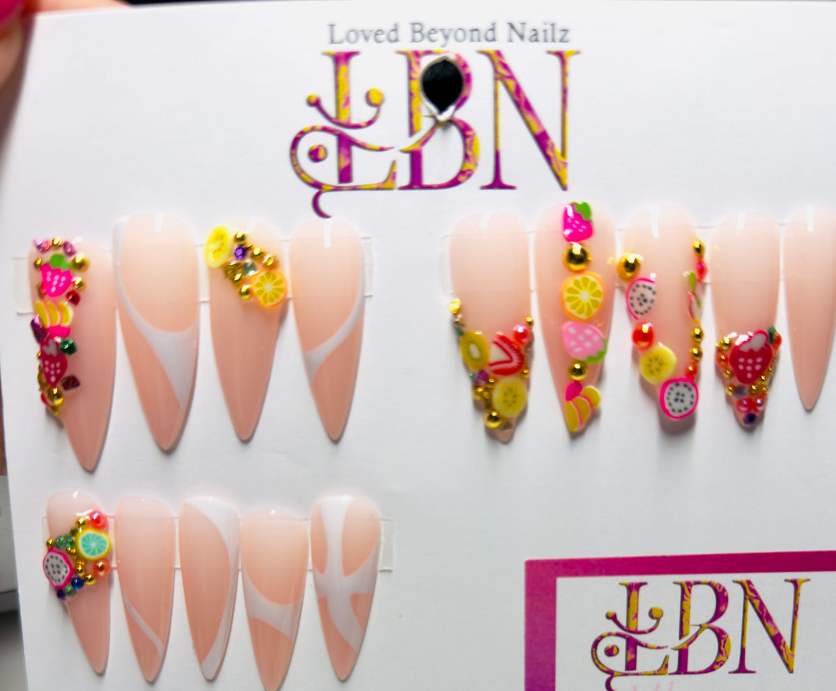 Fruit Cocktail Luxe Press On Nails M/L