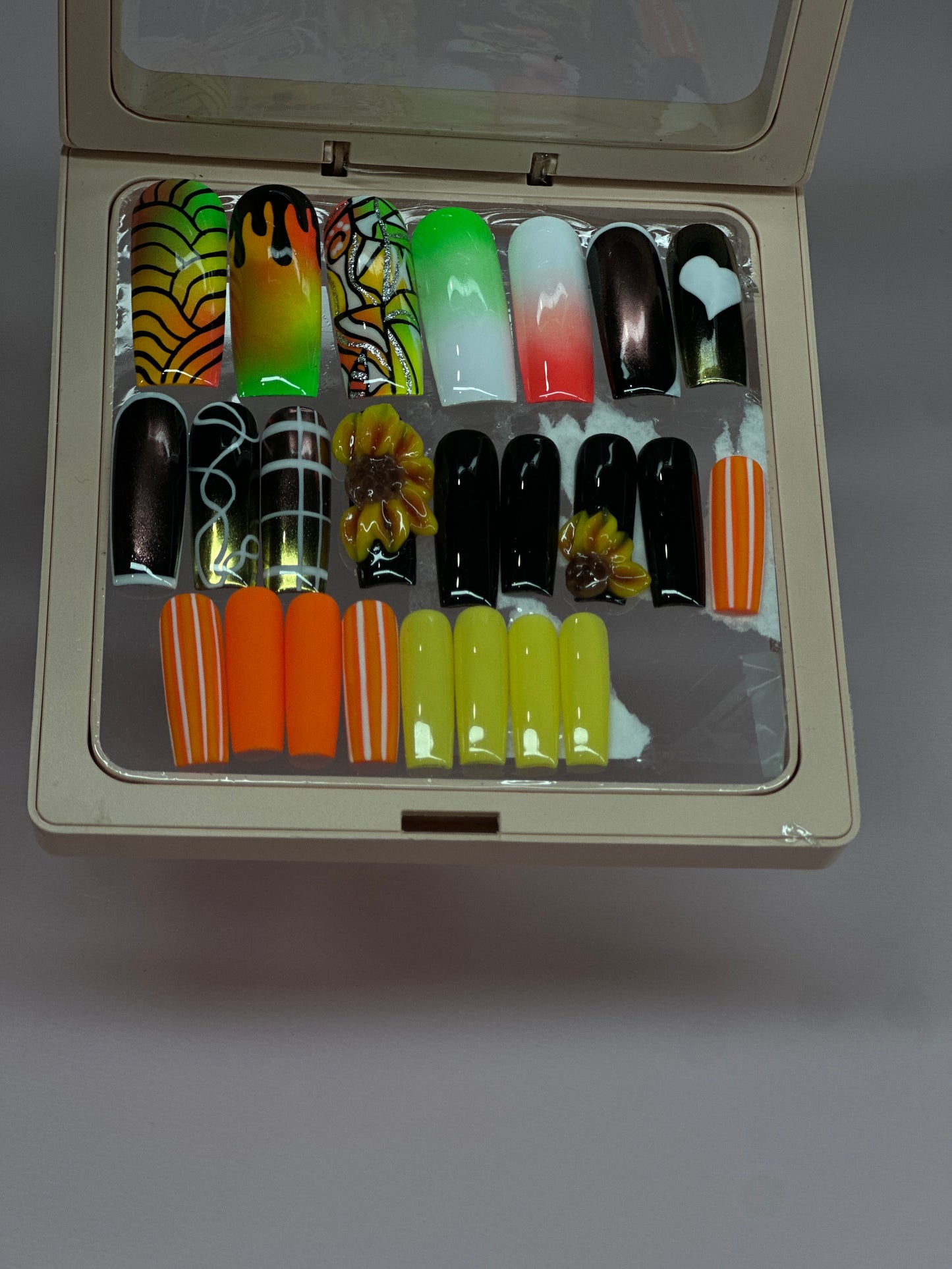 Autumn Bloom Hand-Painted Press-On Nail Set (0-11)