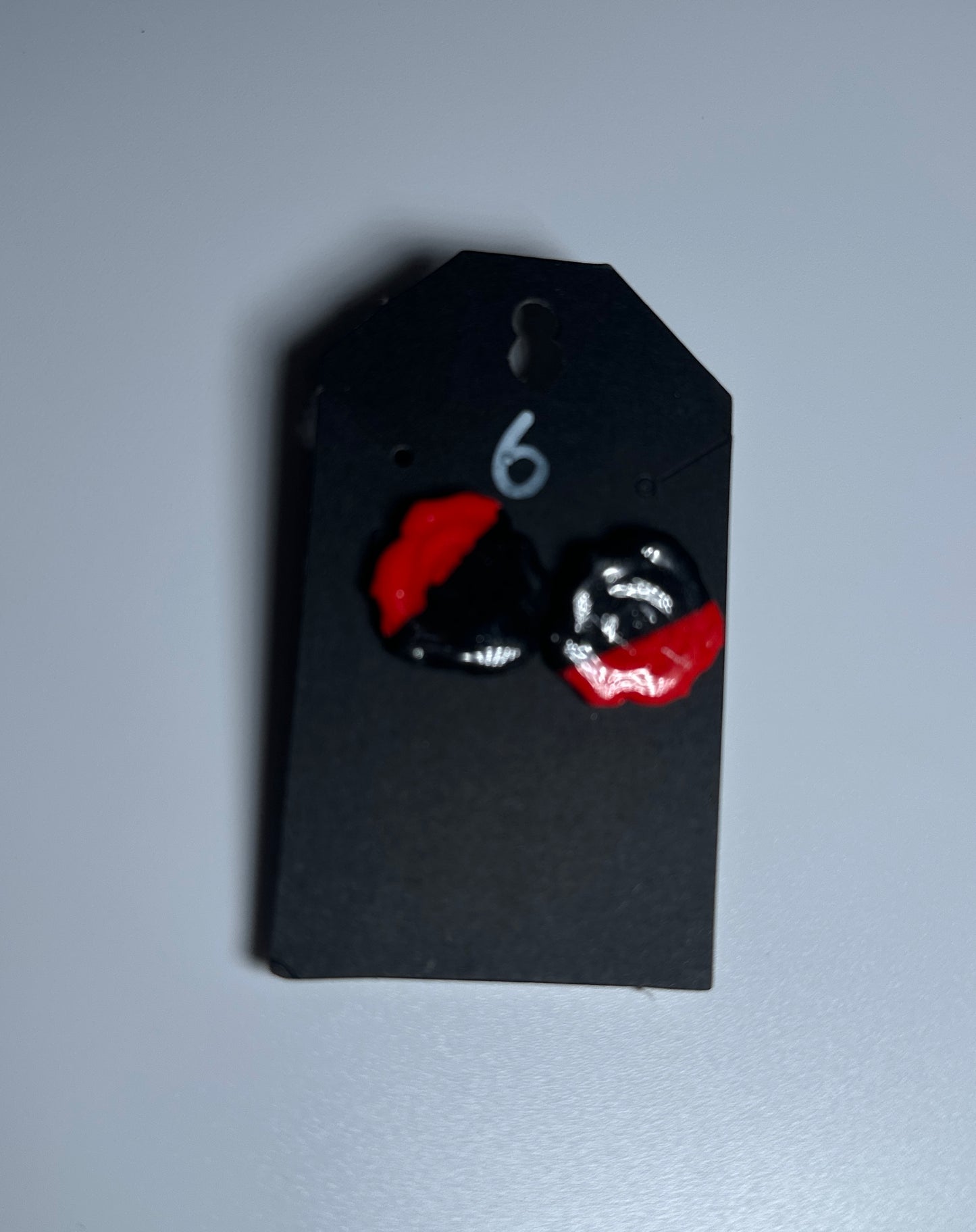 LBN “Kiss of Fire” Mini Lip Studs- Handmade Clay Earrings