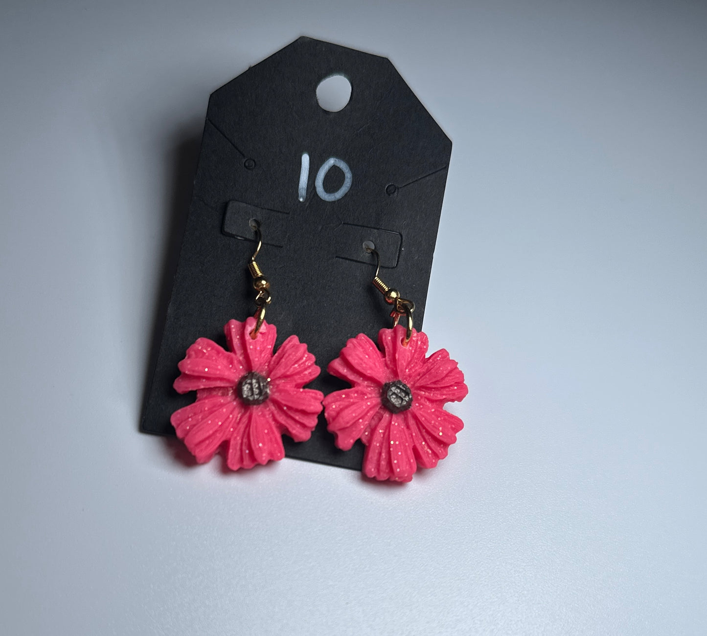 LBN “Bloom Babe” Hot Pink Flower Dangle Handmade Clay Earrings
