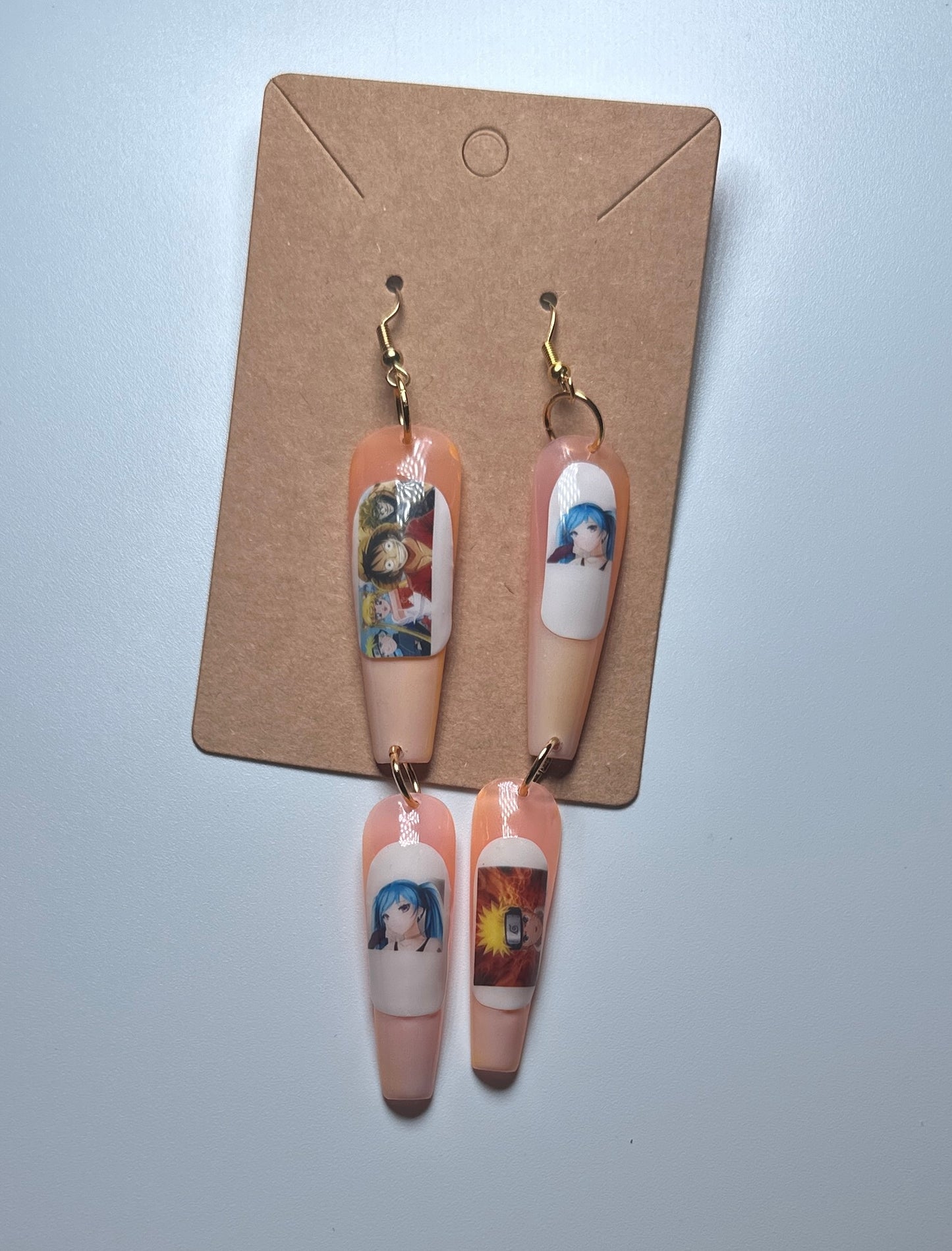 Anime Energy-HandmadePress-On Nail Earrings