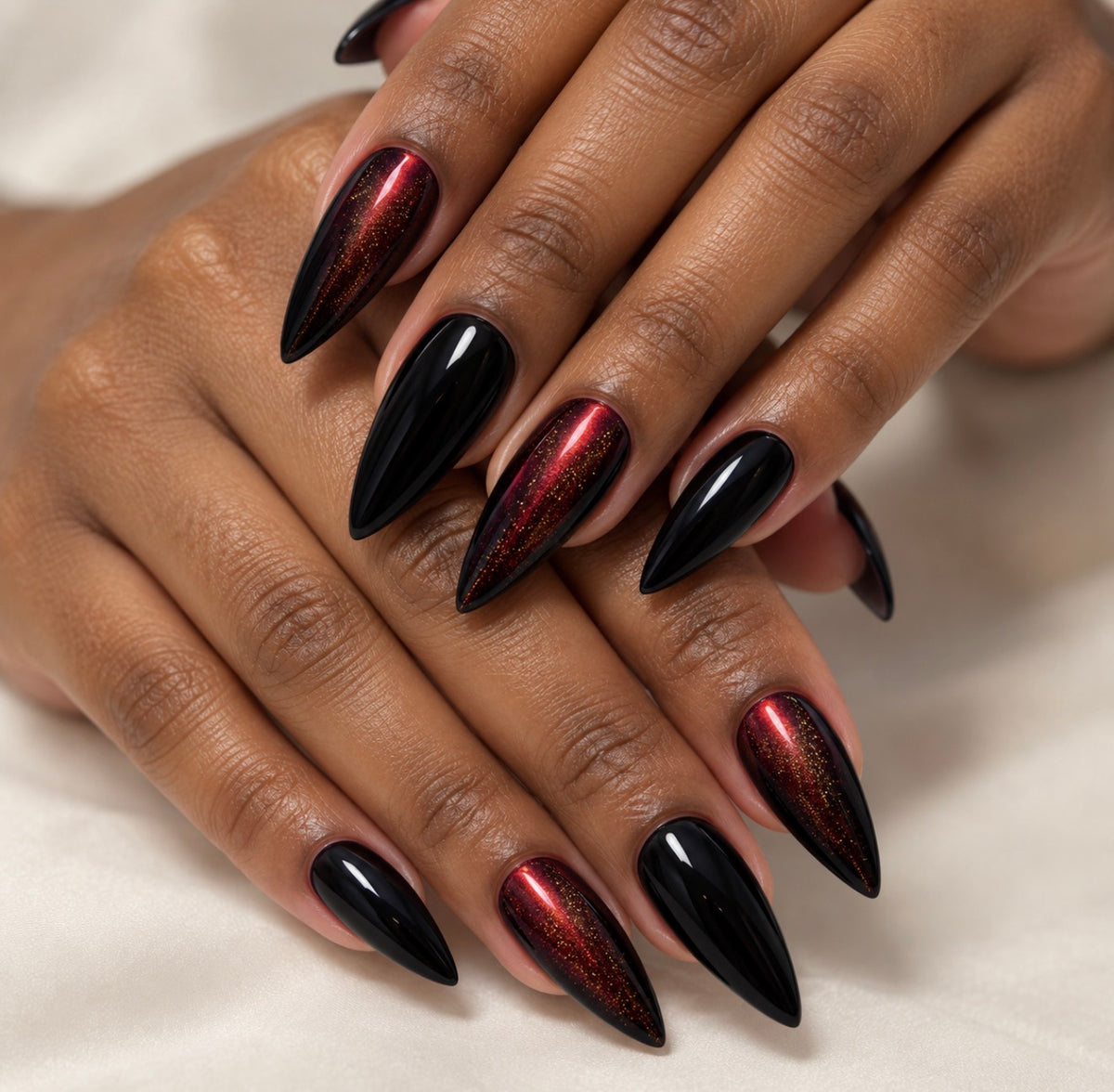 Midnight Ember Press-On Nails-Medium