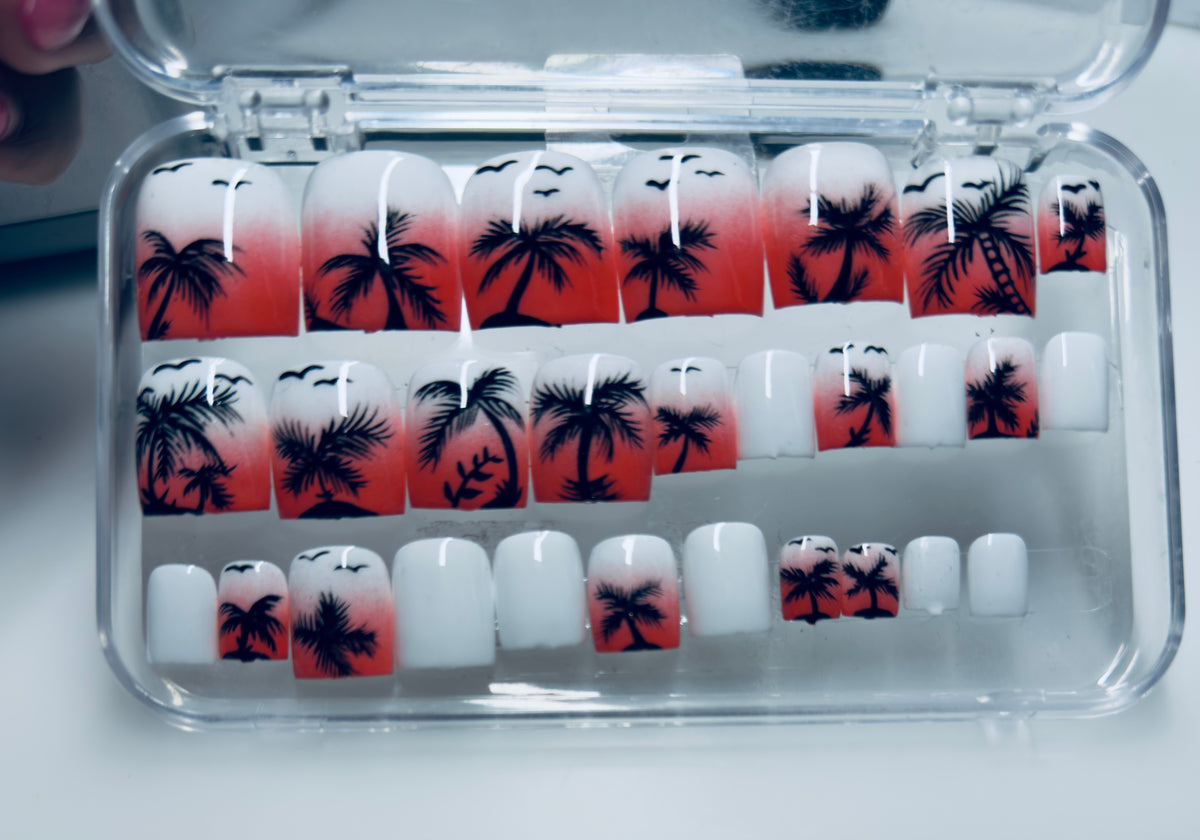 Tropical Sunset Press-On Toenails/Nails