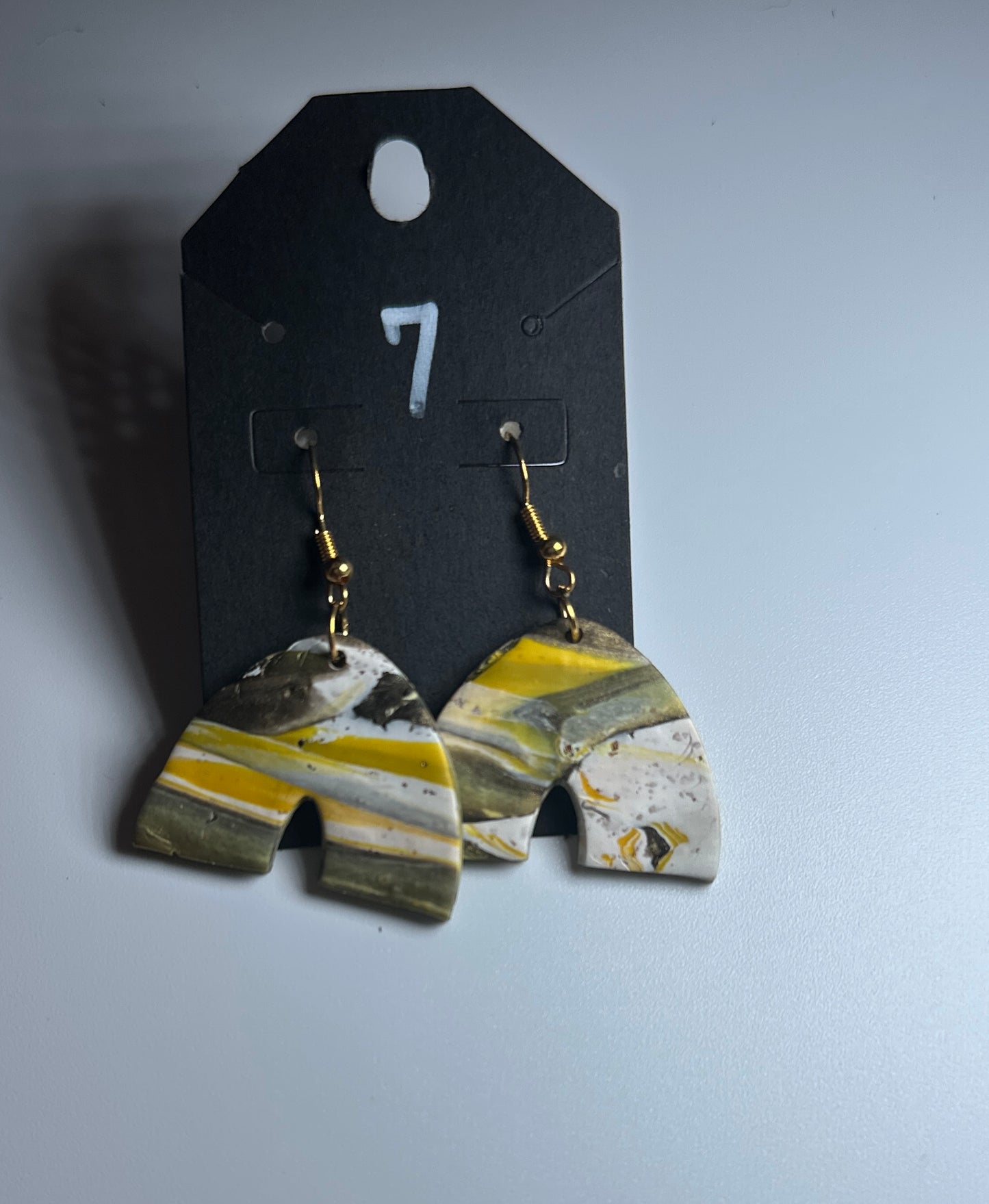 Golden Earth Arches – Handmade Polymer Clay Earrings