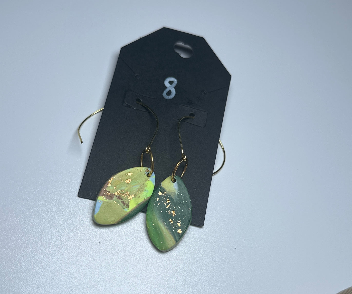 LBN “Golden Leaf” Clay Drop Earrings-Handmade