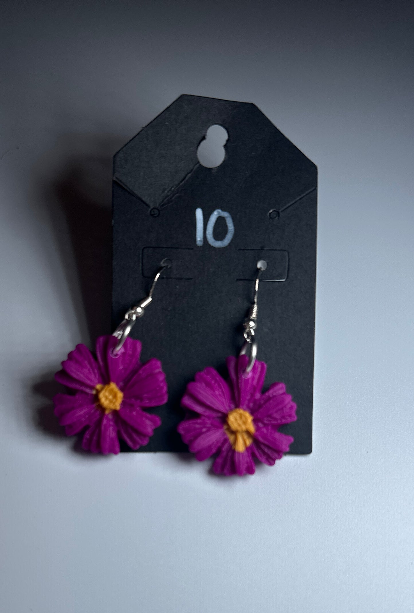 Pop Petals – Purple Floral Clay Earrings