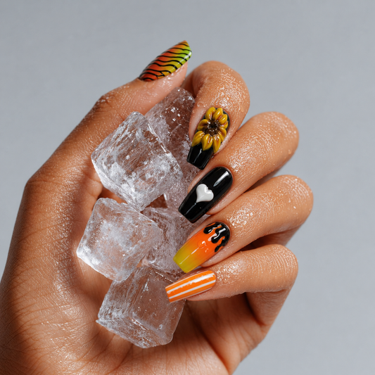 Wild Flower Energy Hand-Painted Press-On Nail Set (0-11) | Austin, TX