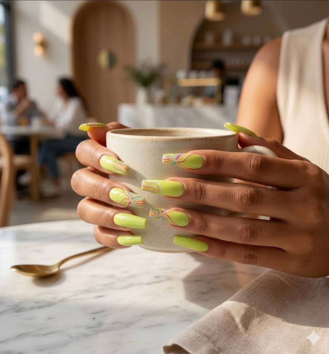 Colorful Swirl Press-On Nails | Handmade in Austin, TX