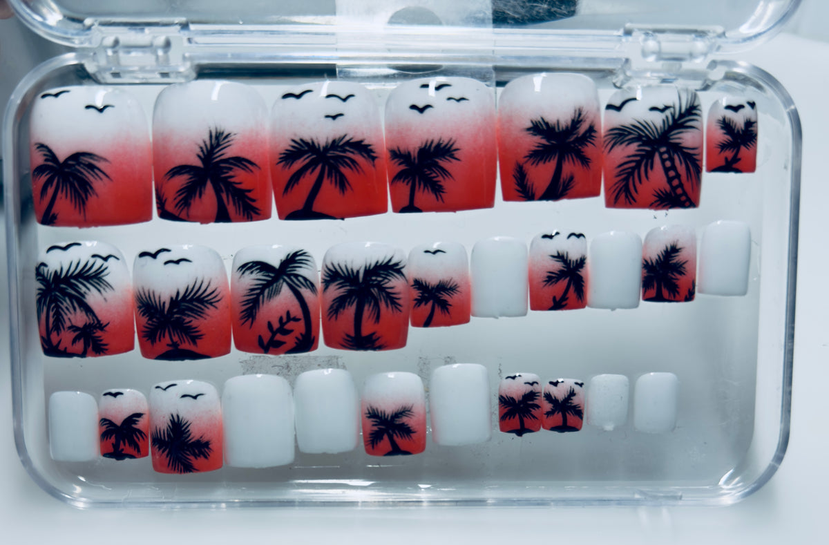 Tropical Sunset Press-On Toenails/Nails