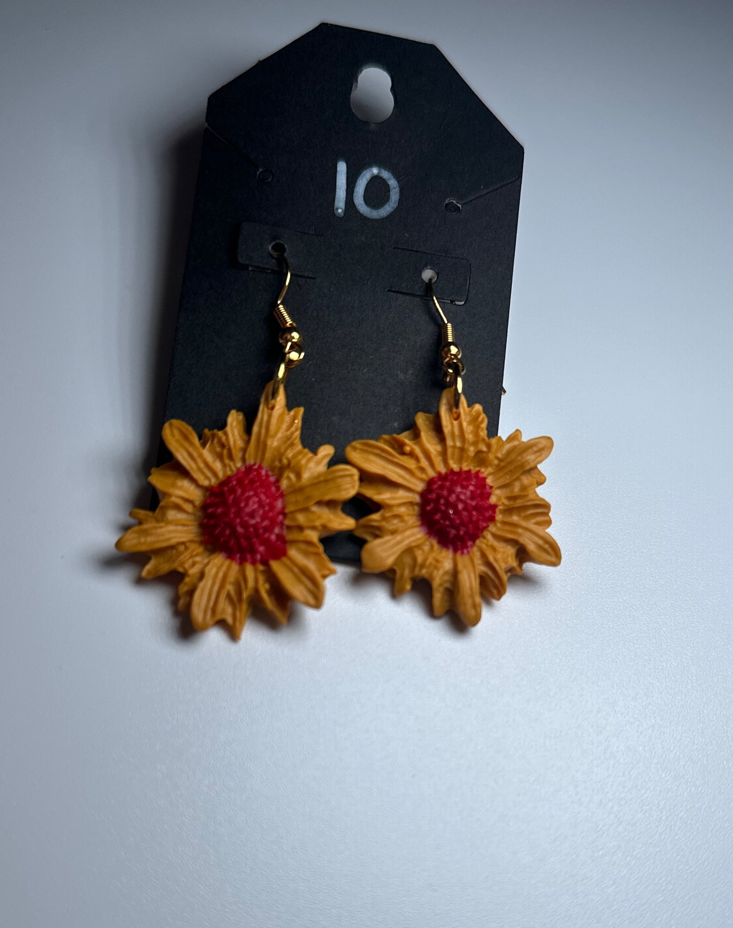 LBN “Petal Burst” Red Rose-Handmade Clay Earrings