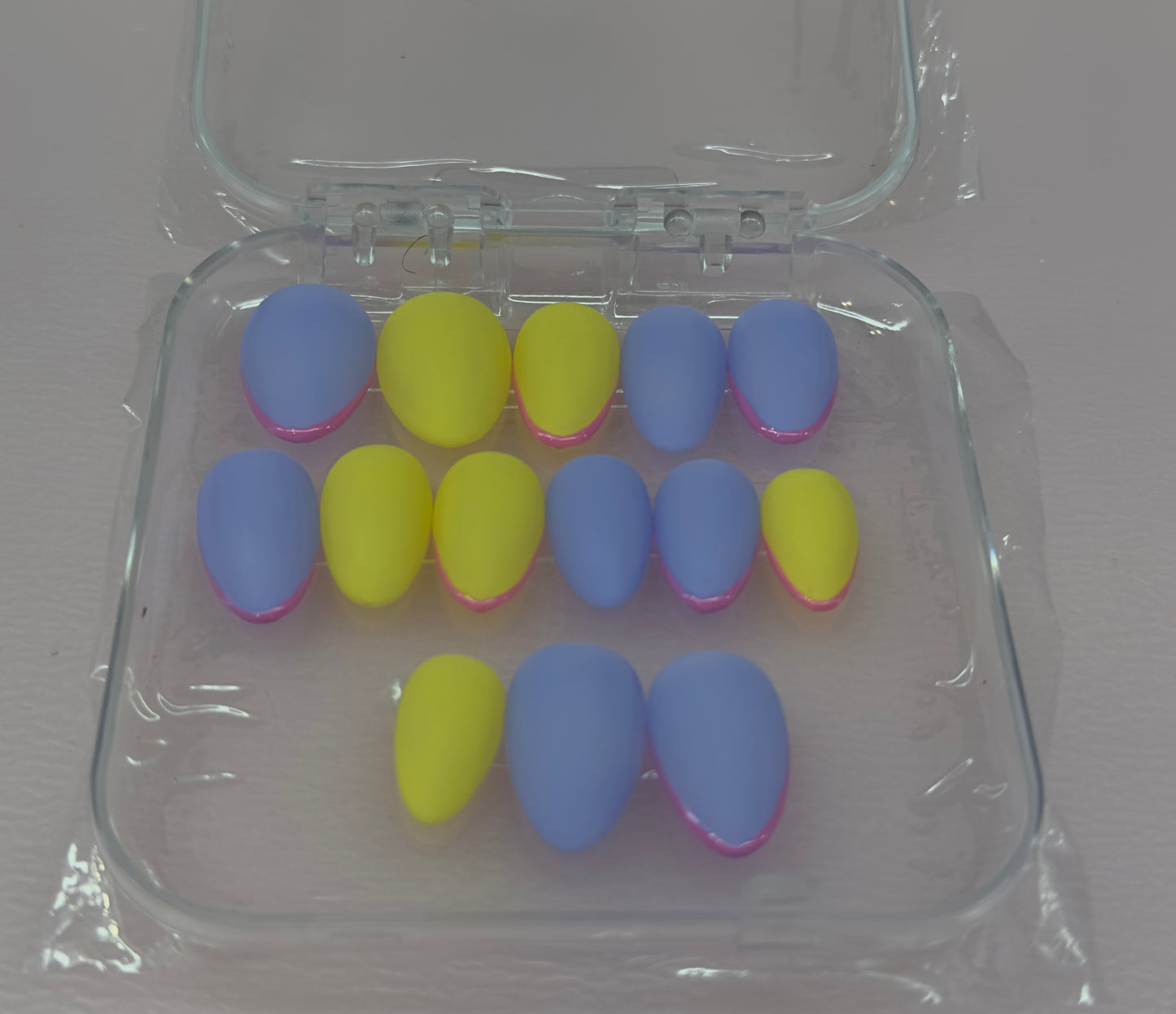 Electric Pastel Pop – Matte Neon Press-On Nails | Austin, TX (Medium/Large, 14pc Set)