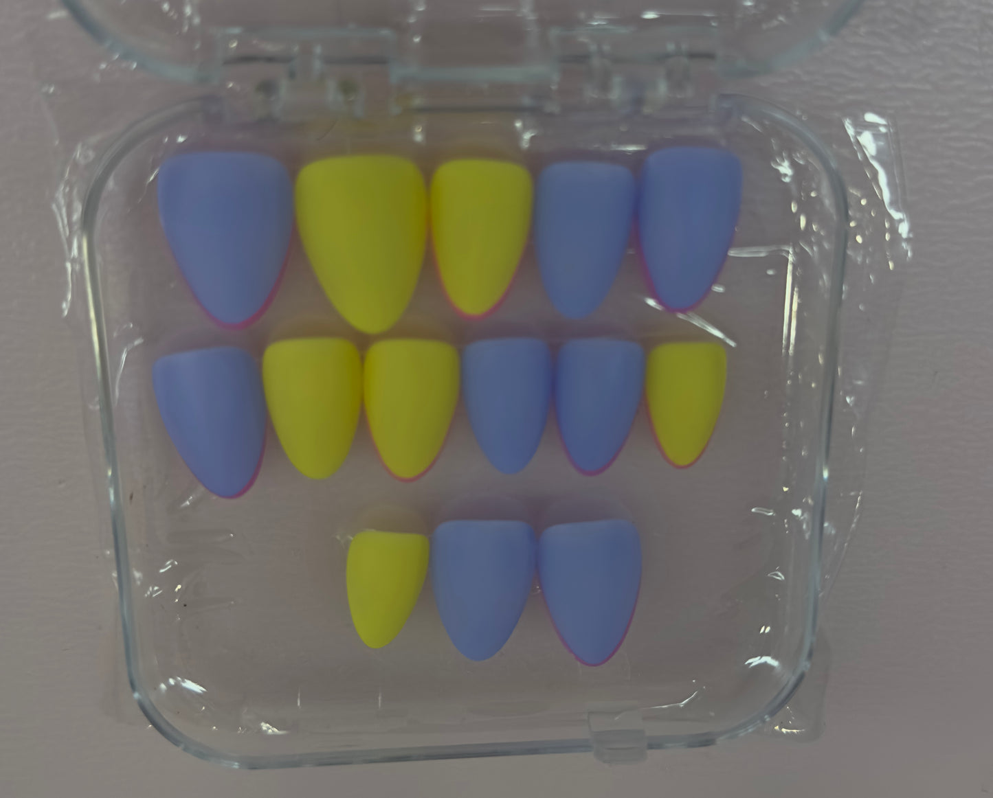 Electric Pastel Pop – Matte Neon Press-On Nails | Austin, TX (Medium/Large, 14pc Set)